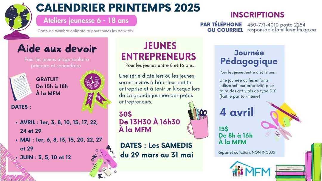 Calendrier 6-18 ans