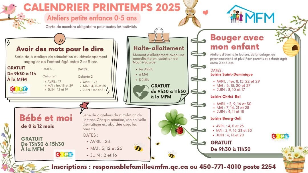 Calendrier 0-5 ans
