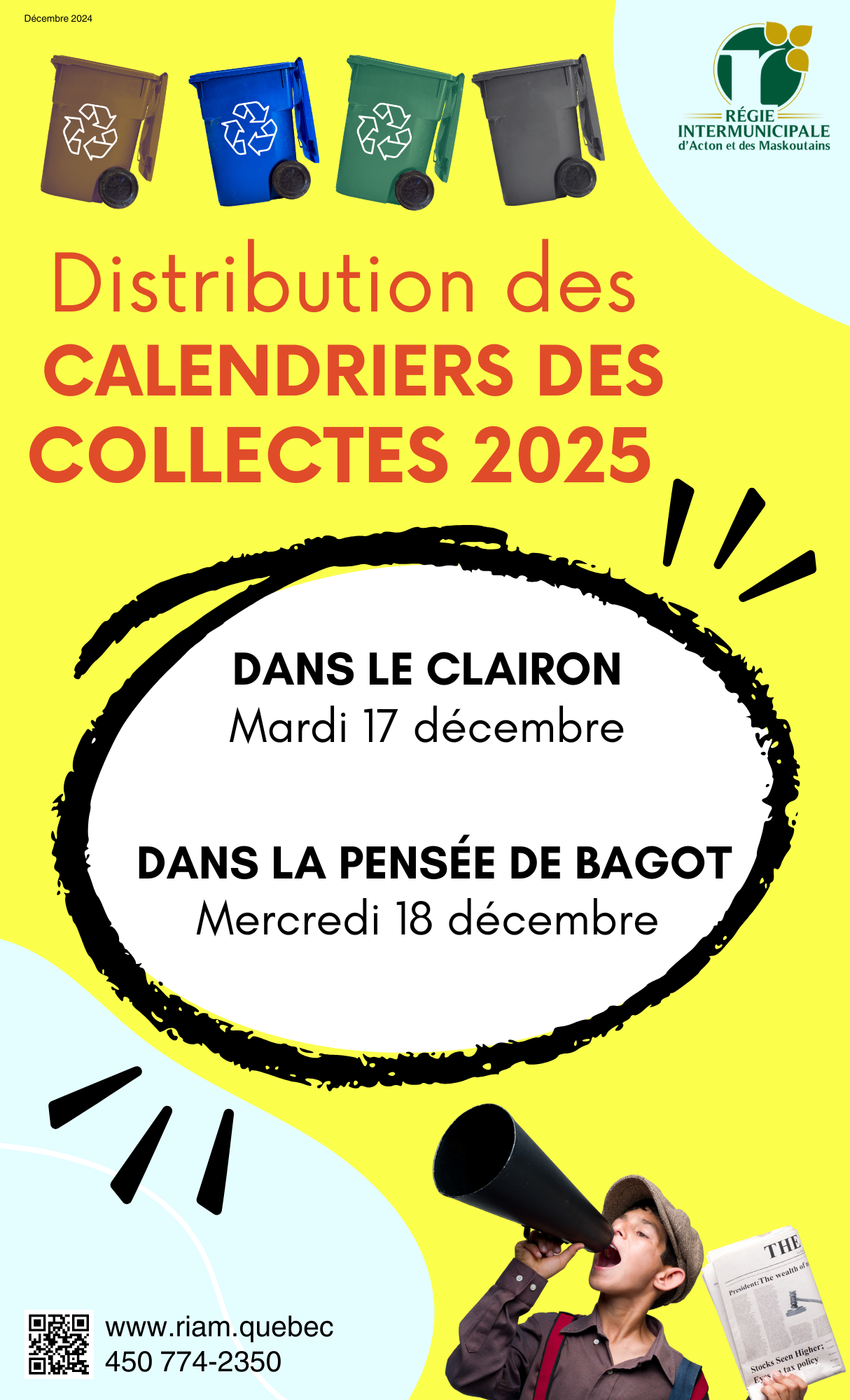 Pancarte distribution dans journaux locaux