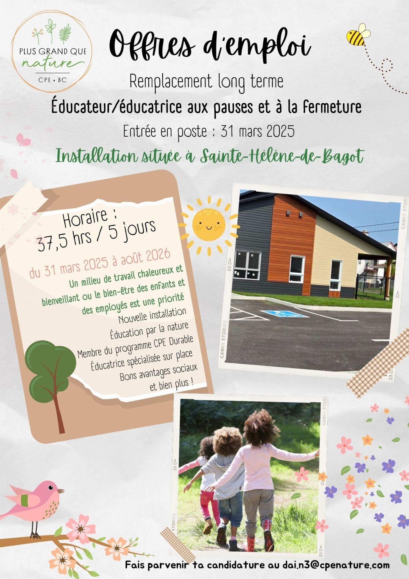 Affiche offre emploi CPE