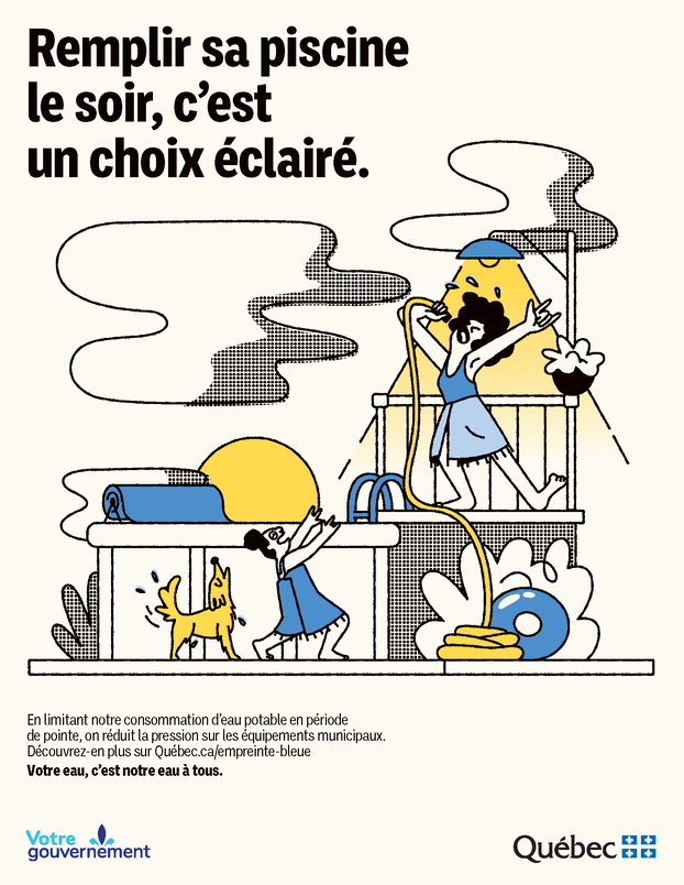 Affiche - Piscine - Soir