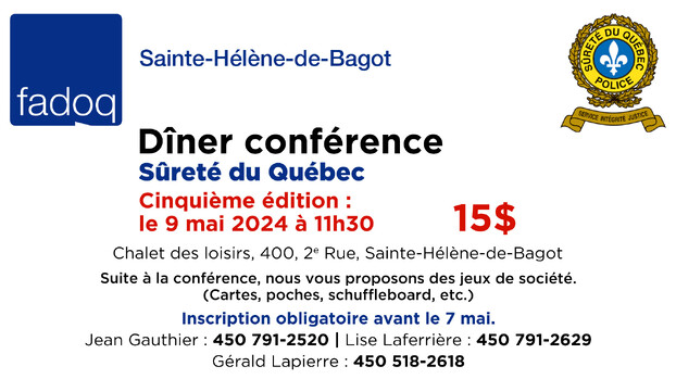 Affiche - Diner conférence 9 mai 2024