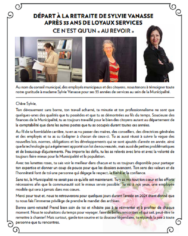 Texte retraite Sylvie