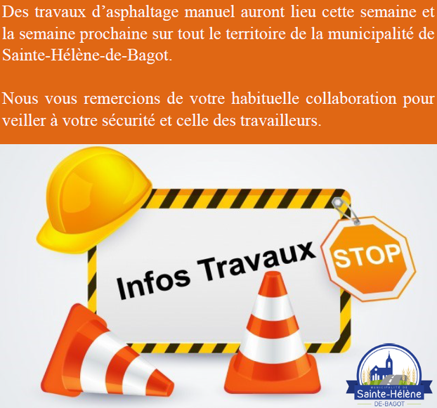 Affiche travaux avec texte