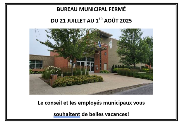 Pancarte bureau fermé été 2025