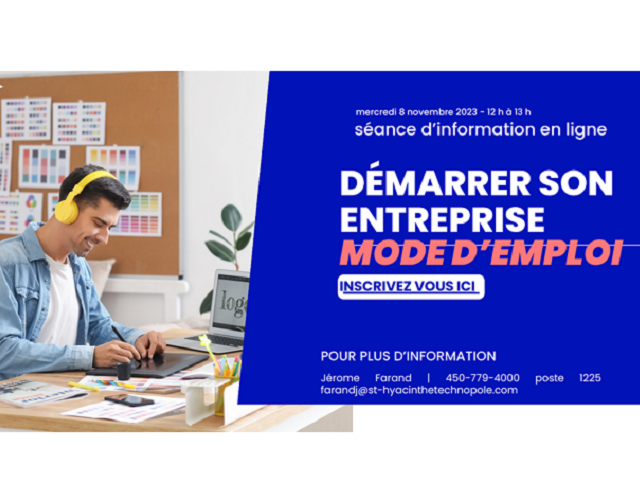 Formation gratuite - Démarrer son entreprise - Saint-Hyacinthe Technopole