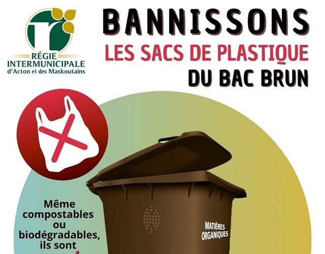 Bannissons les sacs de plastique du bac brun