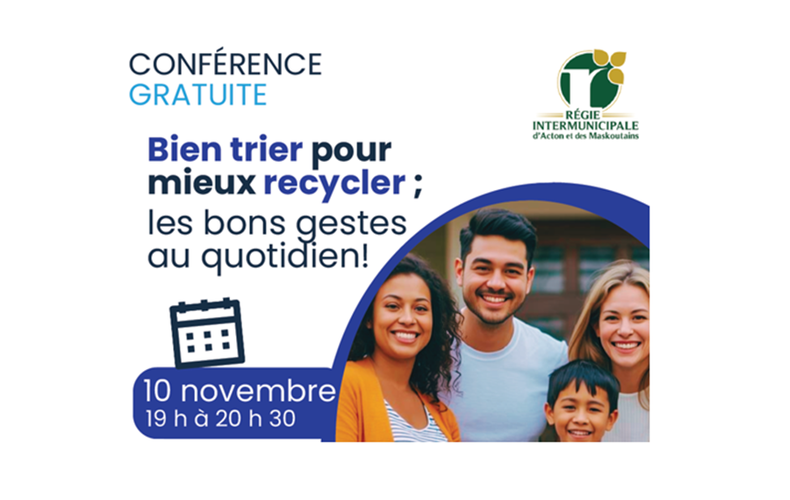 RIAM - Conférence gratuite : Bien trier pour mieux recycler; les bons gestes au quotidien!