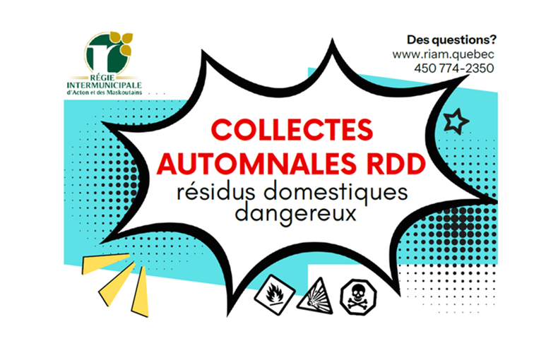 RIAM - Trois collectes de résidus domestiques dangereux (RDD)