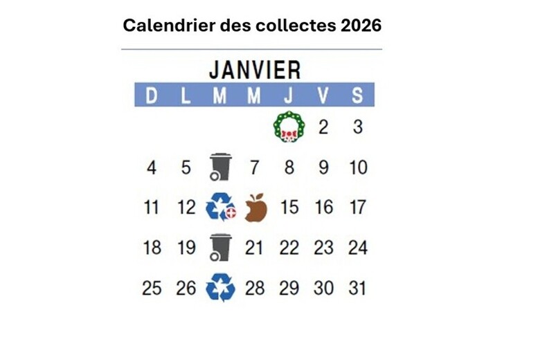 Calendrier des collectes 2026 en format numérique disponible