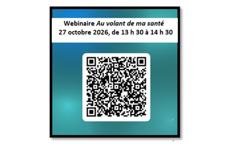 Webinaire gratuit « Au volant de ma santé » pour les personnes aînées et leurs proches aidants!