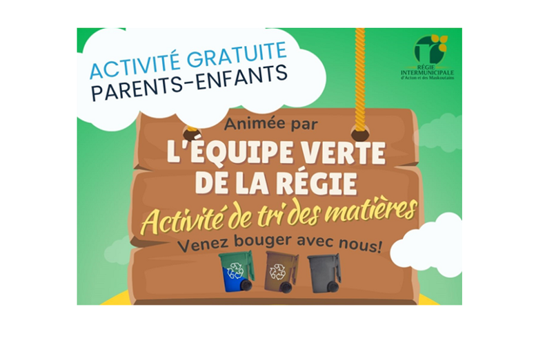 L'équipe verte de la Régie propose une activité de tri des matières le 27 juin 2025