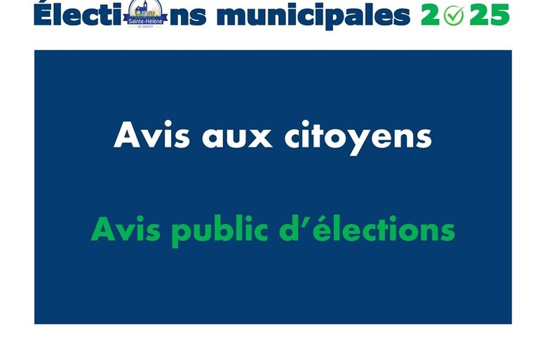 Avis public d'élections 2025