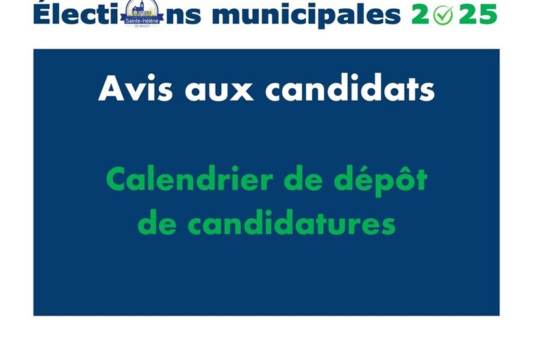 Calendrier du dépôt des candidatures