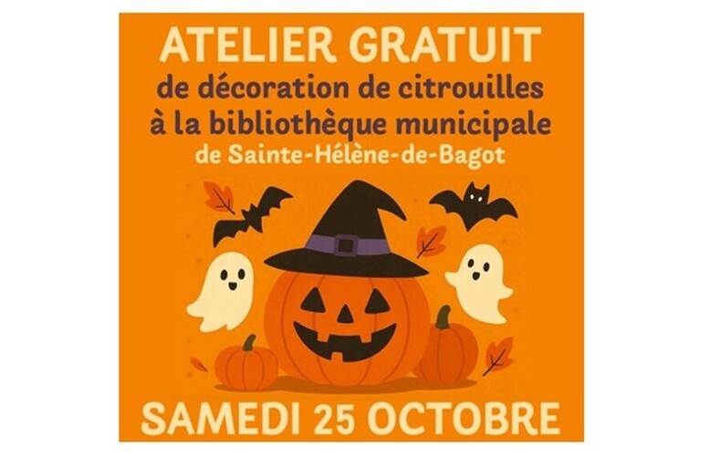Bibliothèque - Atelier gratuit de décoration de citrouilles - Samedi 25 octobre