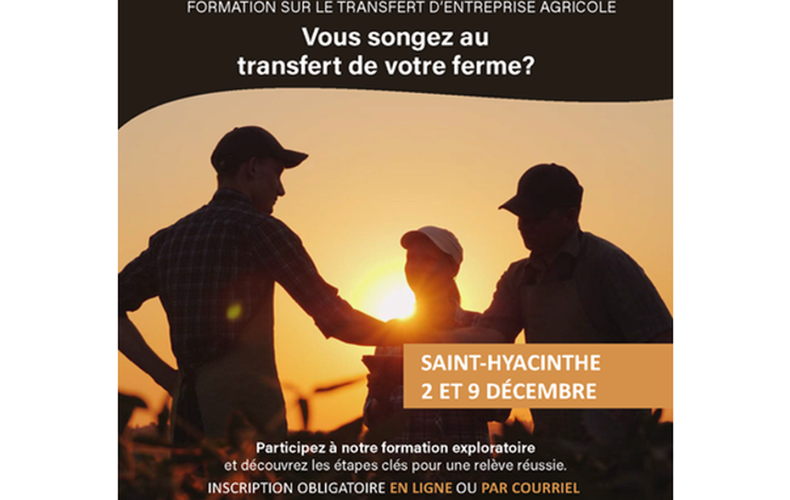 Formation sur le transfert d'une entreprise agricole - ARTERRE