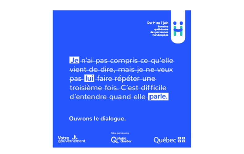Semaine québécoise des personnes handicapées - Du 1er au 7 juin 2024