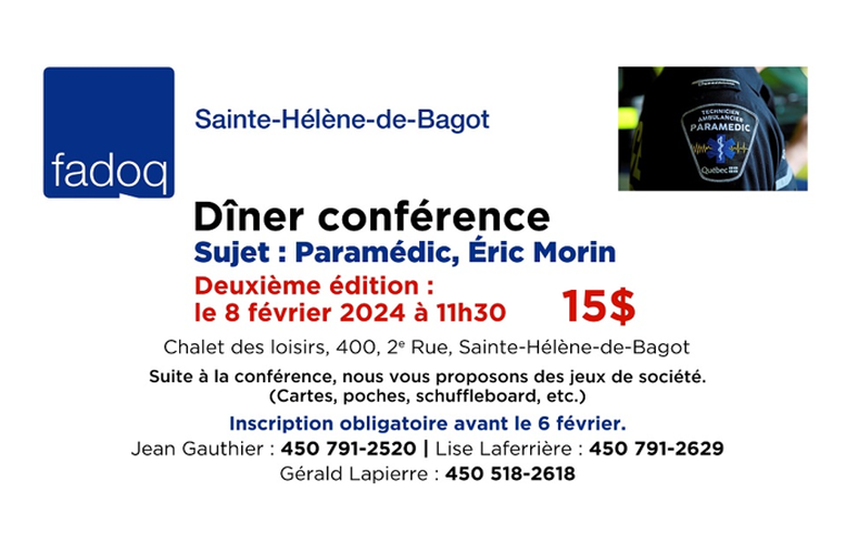 Dîner conférence - Paramédic - 8 février 2024