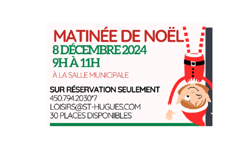 Activités de Noël à Saint-Hugues - Le 8 décembre 2024