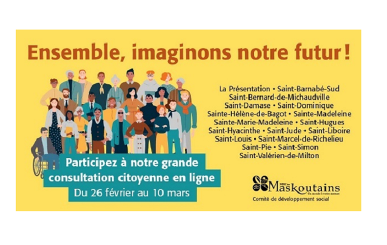 Participez à une grande consultation citoyenne du 26 février au 10 mars 2024 - MRC des Maskoutains