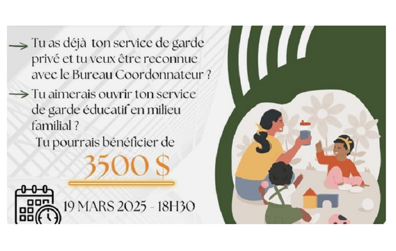 Le CPE Plus Grand que Nature vous invite à une séance d'information en ligne le 19 mars prochain, à 18 h 30