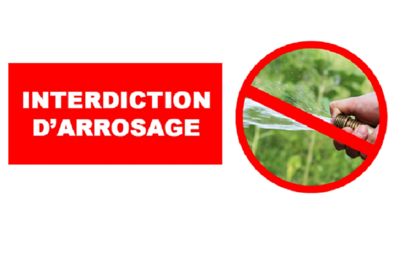 Interdiction d'arrosage du 15 août au 15 septembre 2024 inclusivement