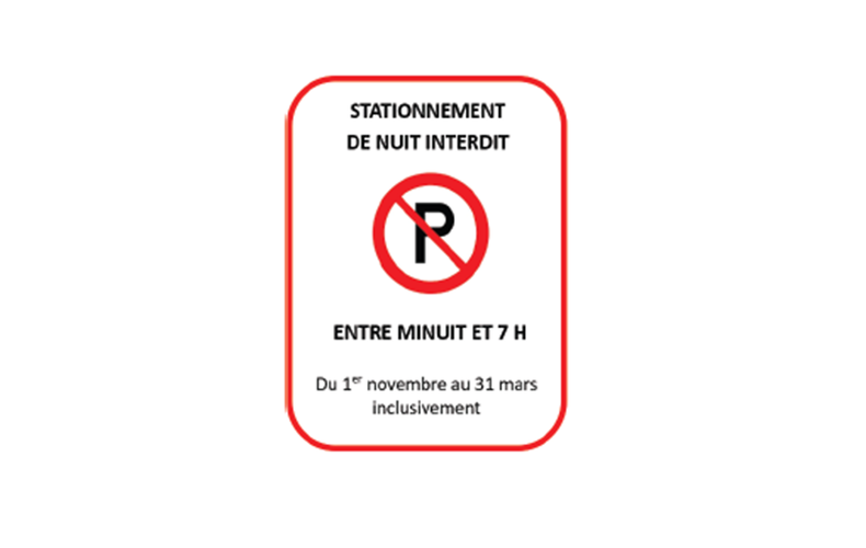 Stationnement de nuit interdit
