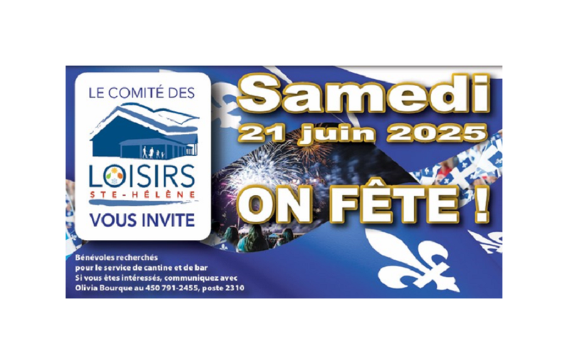 Le samedi 21 juin 2025, on fête la Saint-Jean-Baptiste!