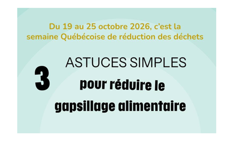 RIAM - Semaine Québécoise de réduction des déchets du 19 au 25 octobre 2026