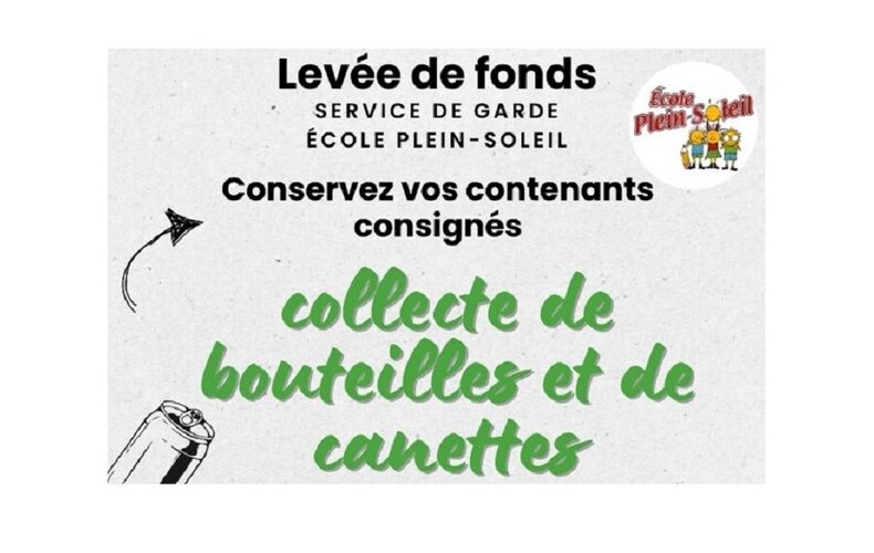 Gardez vos cannettes et bouteilles vides pour l'école
