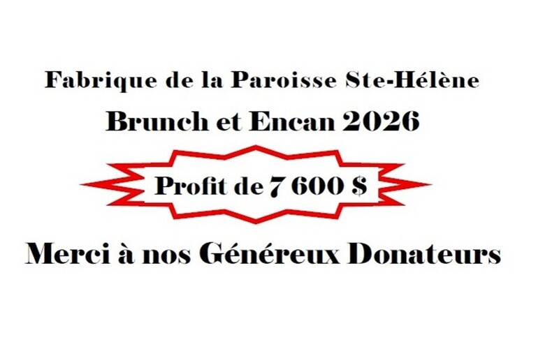 Remerciements de la Fabrique de la Paroisse Ste-Hélène