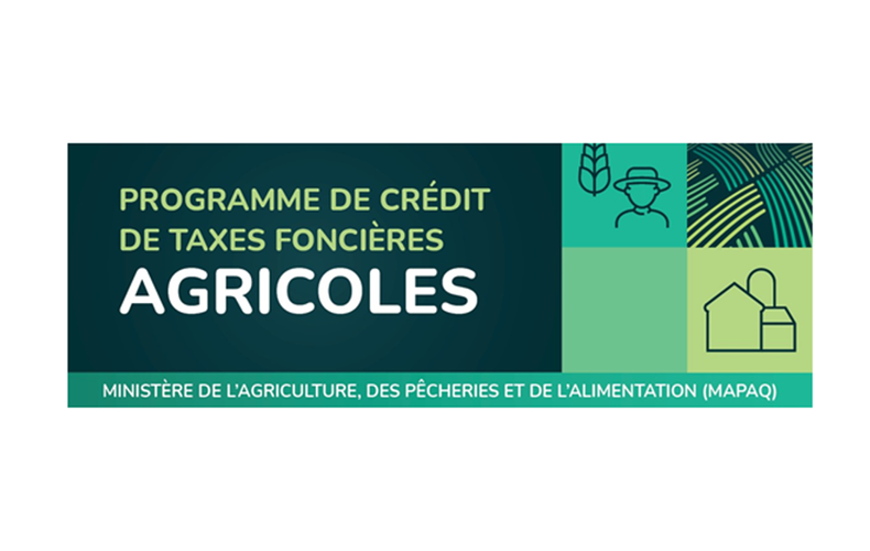 MAPAQ - Programme de crédit de taxes foncières agricoles