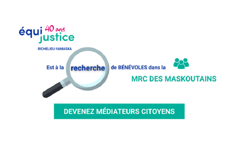 Équijustice recherche des bénévoles dans la MRC des Maskoutains