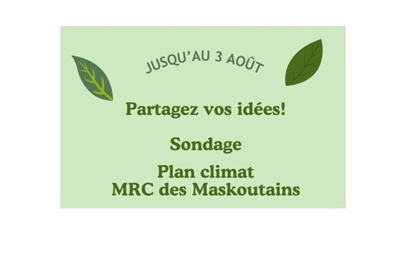 MRC des Maskoutains - Sondage sur le Plan climat ouvert jusqu'au 3 août 2026