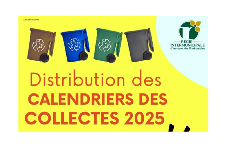 Distribution des calendriers des collectes 2025 en version papier