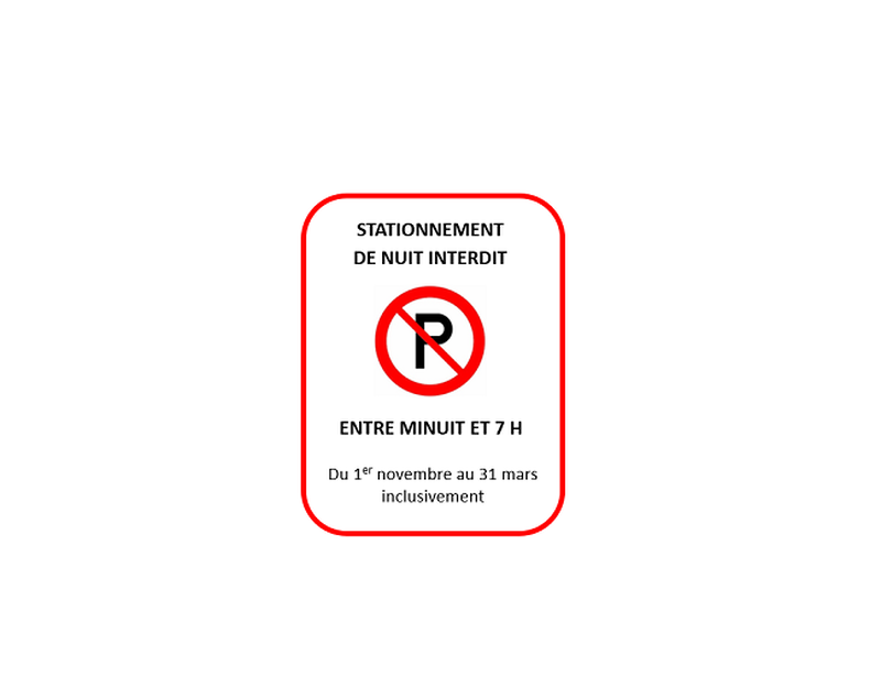 Rappel de l'interdiction de stationner en période hivernale